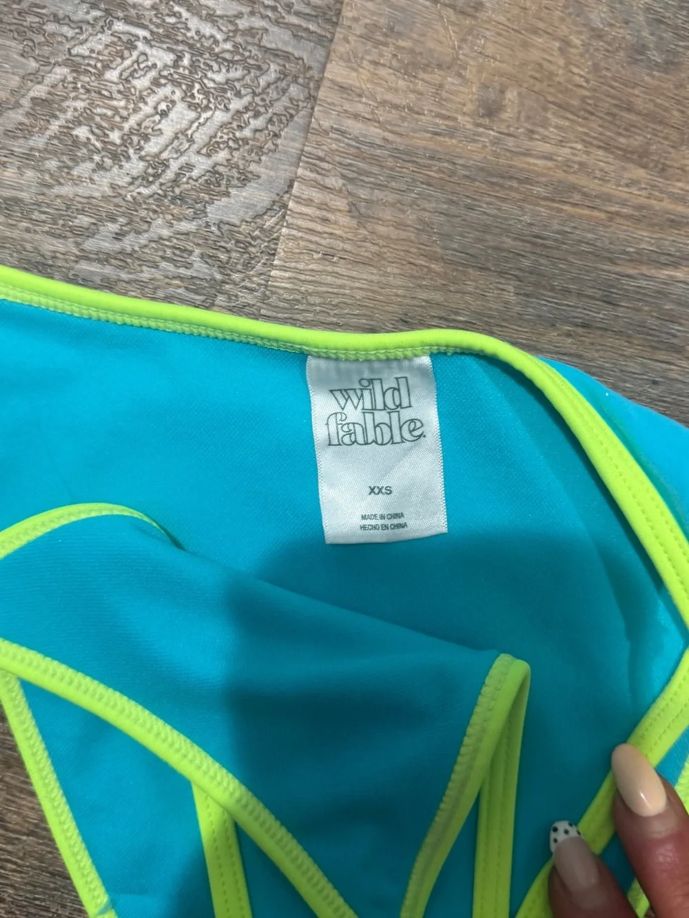 wild fable Teal Bikini with Neon Lime Trim